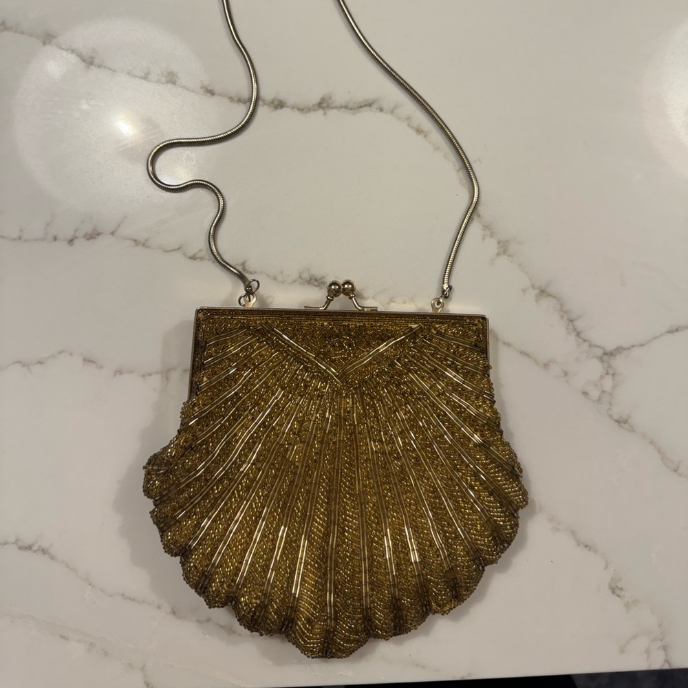 Beaded shell purse purchased from a vintage store